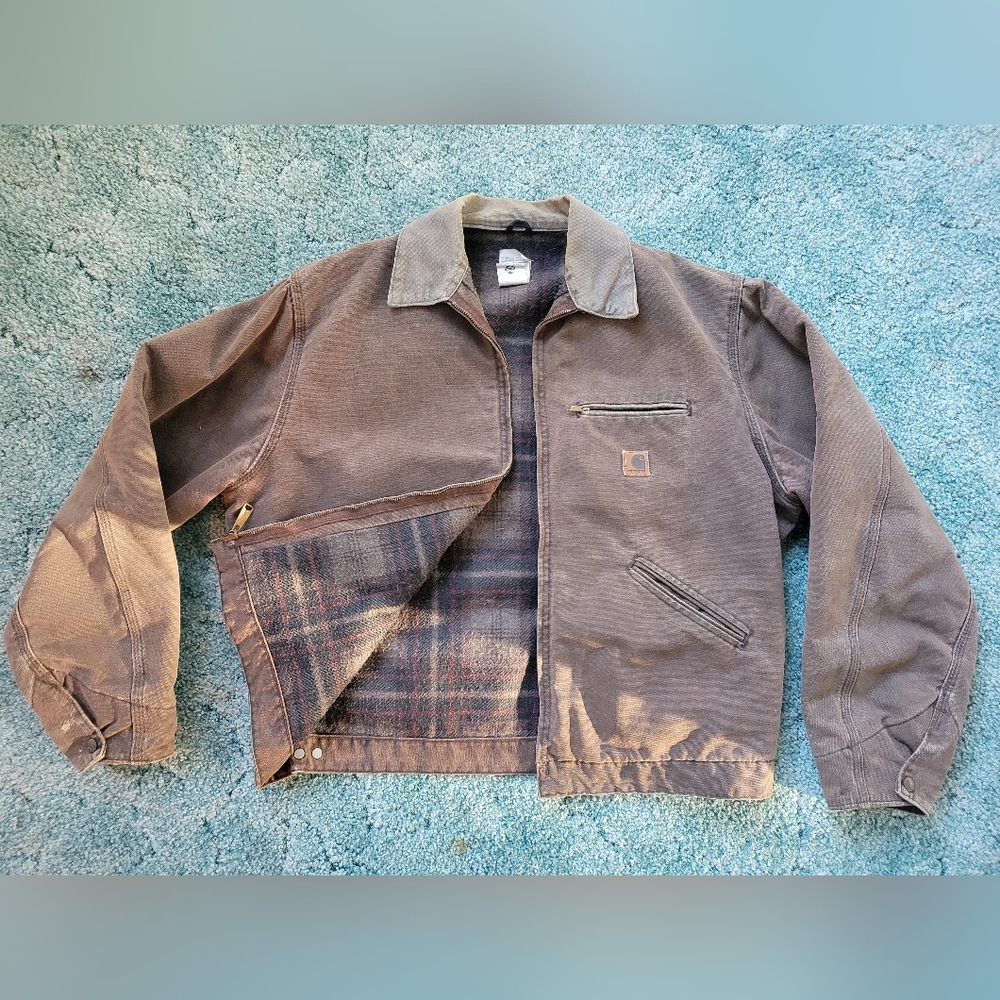 Vintage Carhartt Detroit Jacket Blanket Lined Mens XL Chestnut Brown
